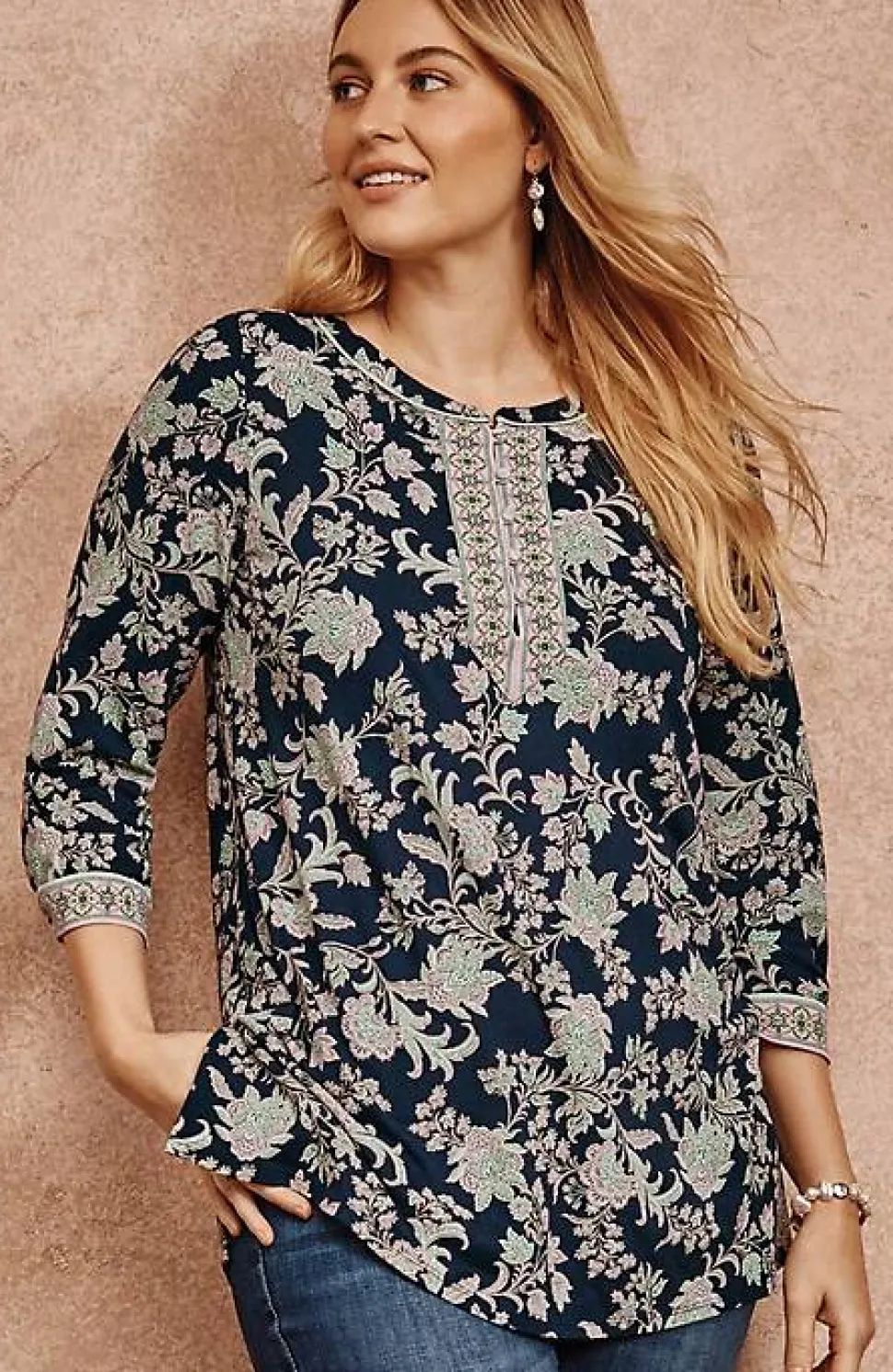 Piped Paisley Tunic | Jjill