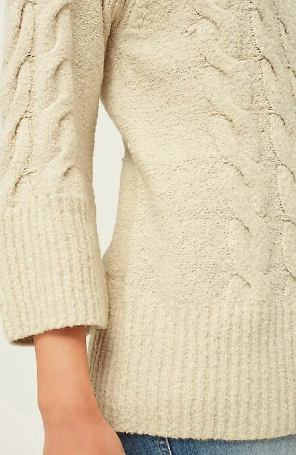 Placed-Cable Crew-Neck Sweater | Jjill