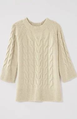 Placed-Cable Crew-Neck Sweater | Jjill