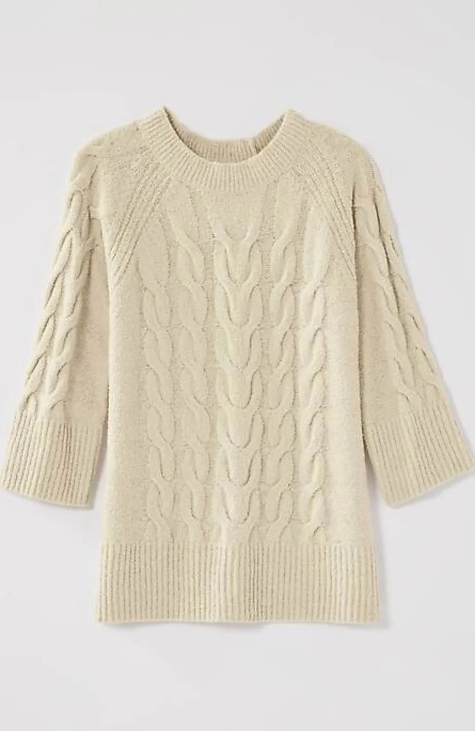 Placed-Cable Crew-Neck Sweater | Jjill