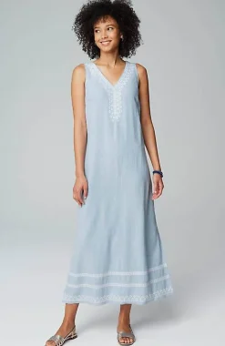 Placed-Embroidery Maxi Dress | Jjill