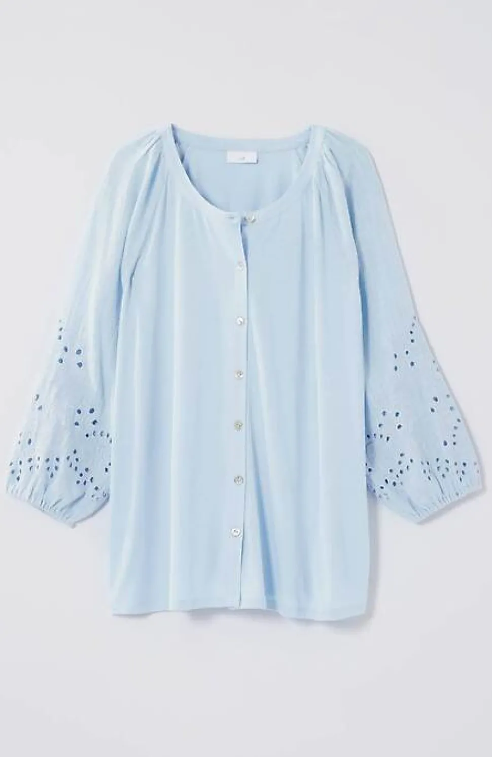 Placed-Eyelet Mixed-Media Top | Jjill