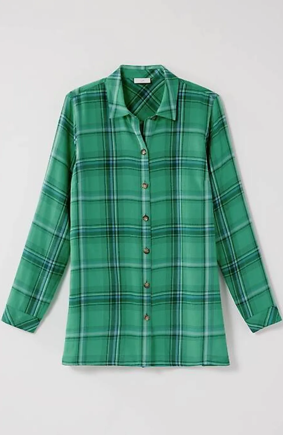 Plaid Button-Front Tunic | Jjill