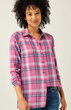 Plaid Button-Front Tunic | Jjill