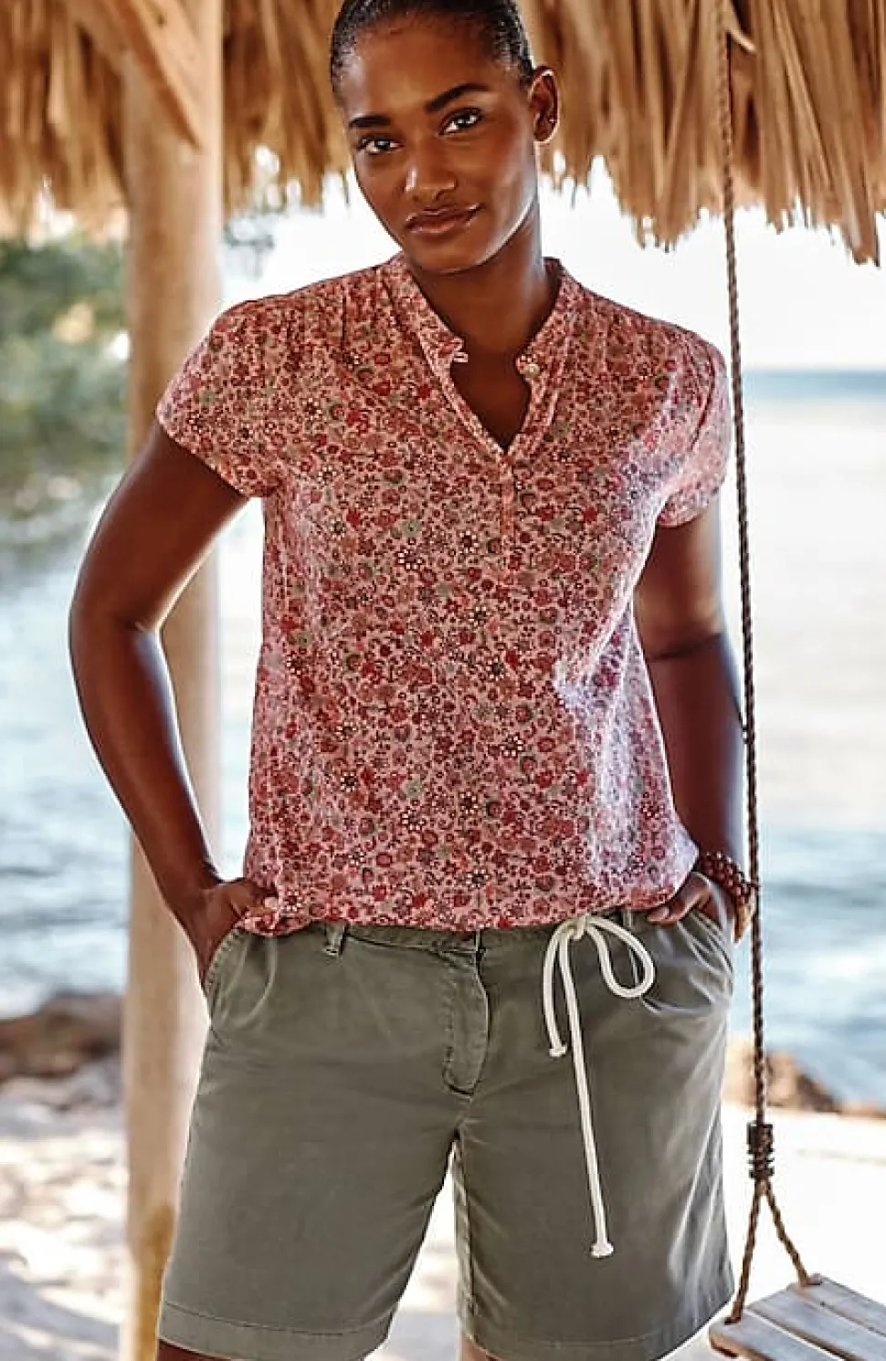 Pleated Shorts With Rope Belt | Jjill