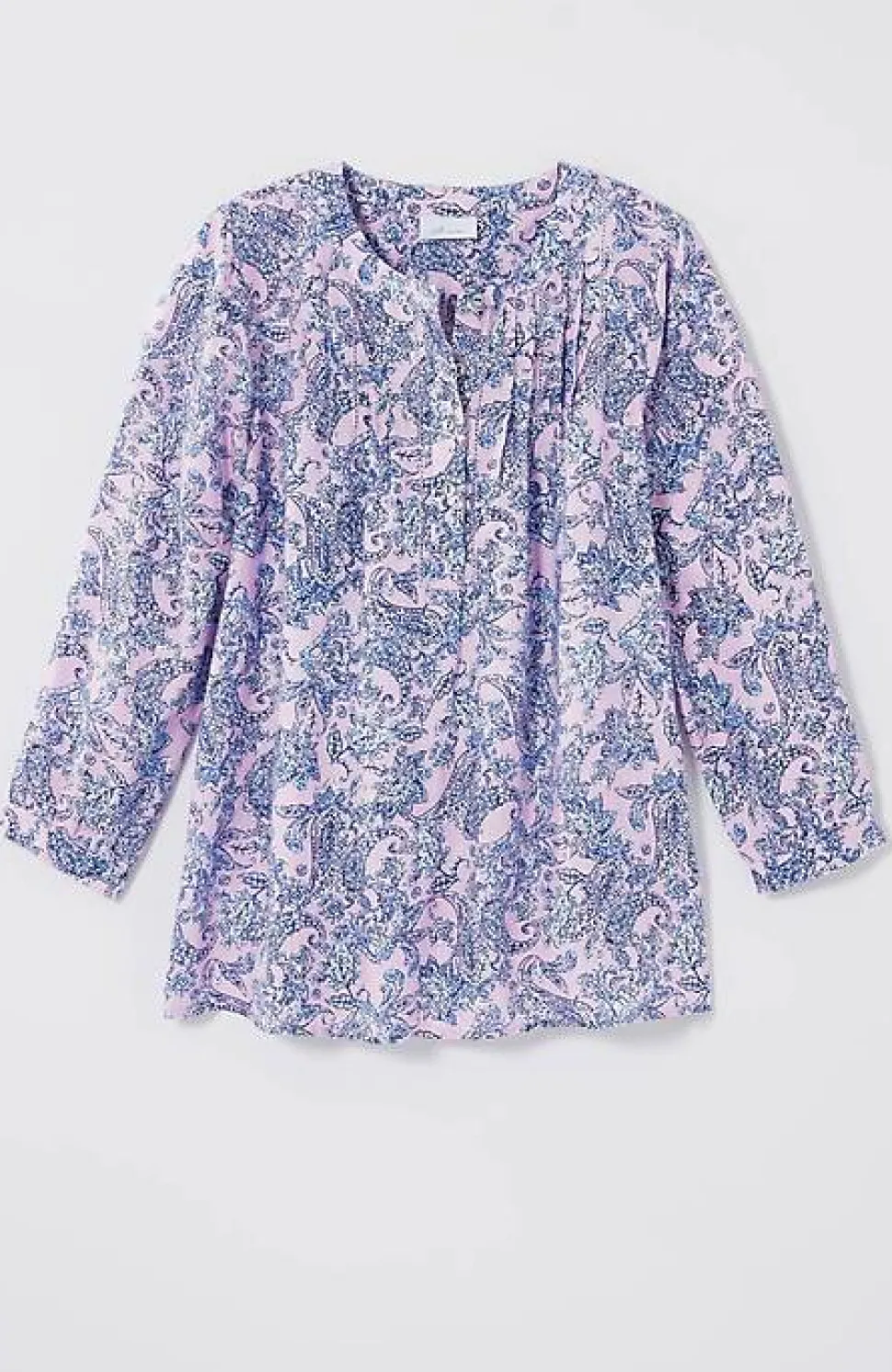 Printed Linen Pintucked Popover | Jjill