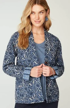 Pure Jill Block-Printed Reversible Jacket | Jjill