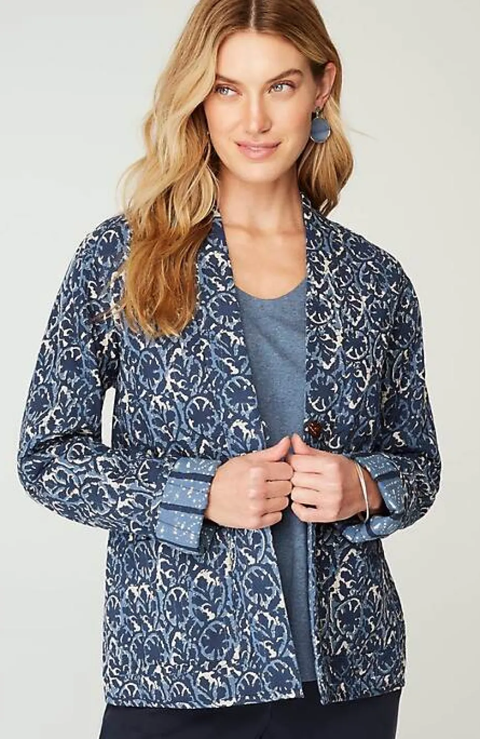 Pure Jill Block-Printed Reversible Jacket | Jjill