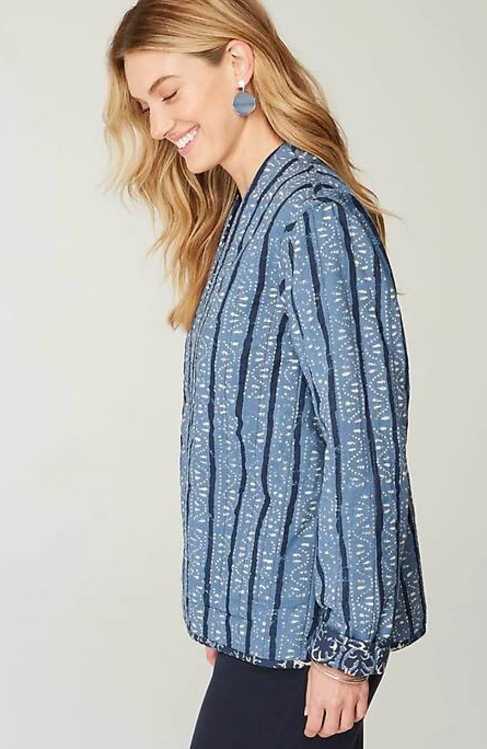 Pure Jill Block-Printed Reversible Jacket | Jjill