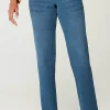 Pure Jill Brushed-Back Indigo Pants | Jjill