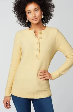 Pure Jill Button-Front Crew-Neck Sweater | Jjill