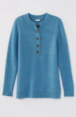 Pure Jill Button-Front Crew-Neck Sweater | Jjill