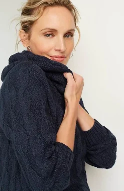 Pure Jill Cable Hooded Sweater | Jjill