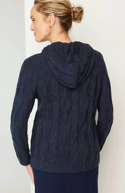 Pure Jill Cable Hooded Sweater | Jjill