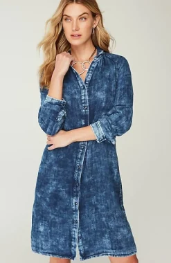 Pure Jill Double-Cloth Indigo Shirtdress | Jjill