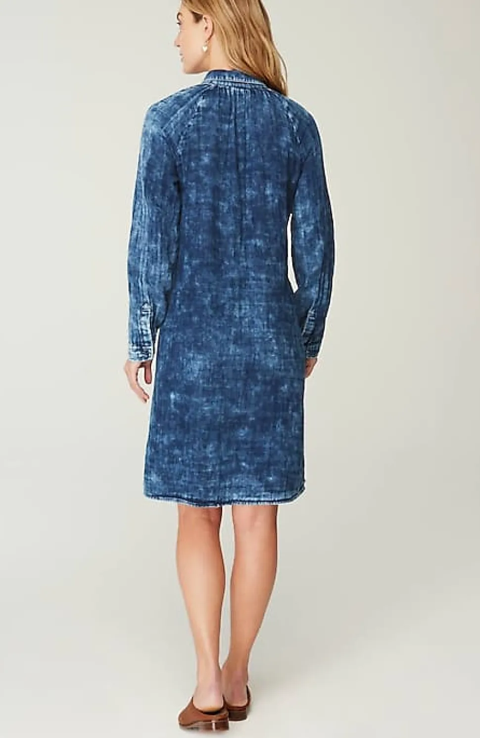 Pure Jill Double-Cloth Indigo Shirtdress | Jjill
