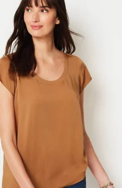 Pure Jill Ecovero Satin Cap-Sleeve Top | Jjill