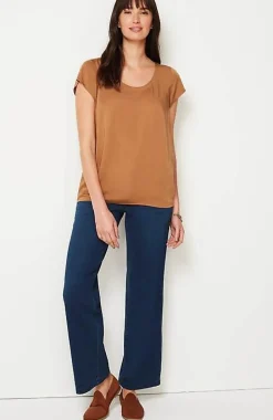 Pure Jill Ecovero Satin Cap-Sleeve Top | Jjill