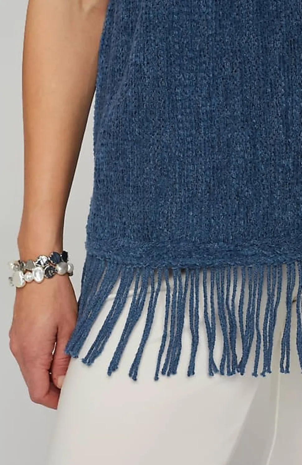Pure Jill Fringed-Hem V-Neck Sweater | Jjill