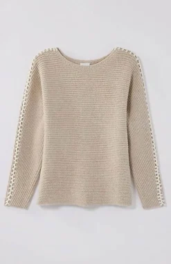 Pure Jill Hand-Stitched Details Boat-Neck Sweater | Jjill