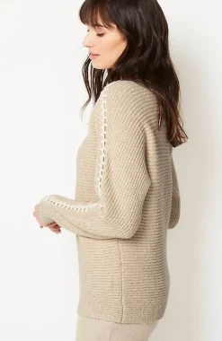 Pure Jill Hand-Stitched Details Boat-Neck Sweater | Jjill