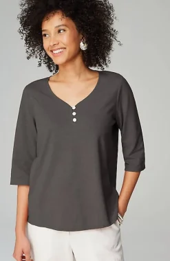 Pure Jill Hemp U0026 Cotton Henley Top | Jjill