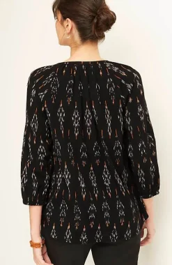 Pure Jill Ikat Ruched Top | Jjill
