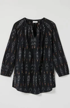 Pure Jill Ikat Ruched Top | Jjill