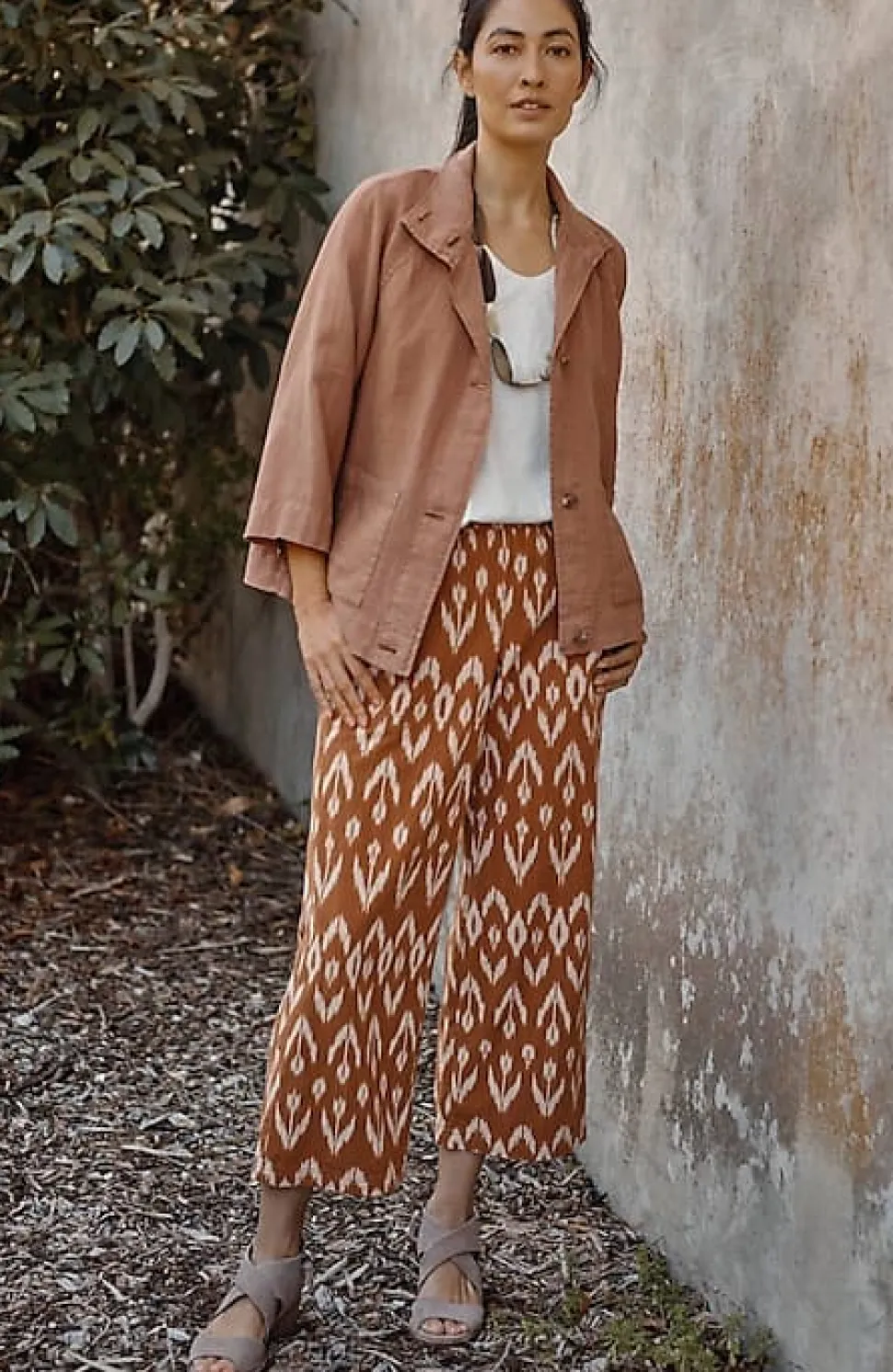 Pure Jill Ikat Wide-Leg Crops | Jjill