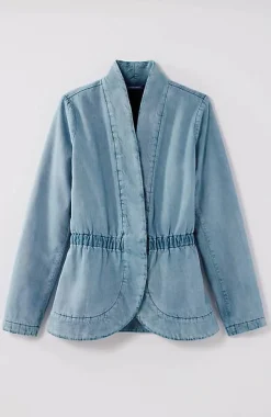 Pure Jill Indigo Curved-Hem Jacket | Jjill