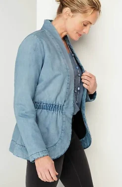 Pure Jill Indigo Curved-Hem Jacket | Jjill