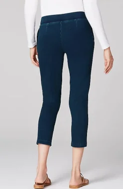 Pure Jill Indigo Knit Cropped Slim-Leg Jeans | Jjill