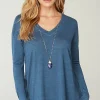 Pure Jill Indigo-Jersey Relaxed Top | Jjill