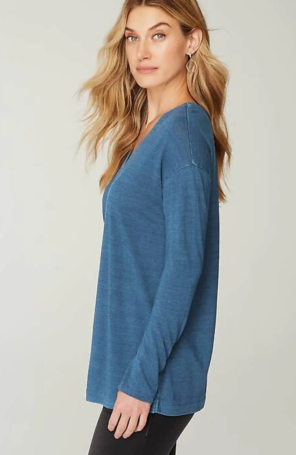 Pure Jill Indigo-Jersey Relaxed Top | Jjill