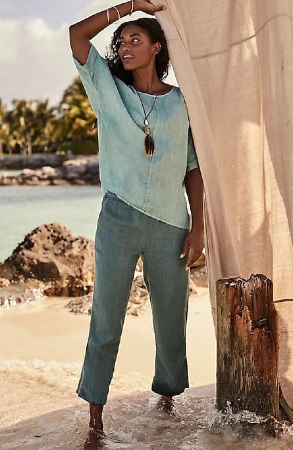 Pure Jill Linen Trapunto-Stitched Pants | Jjill