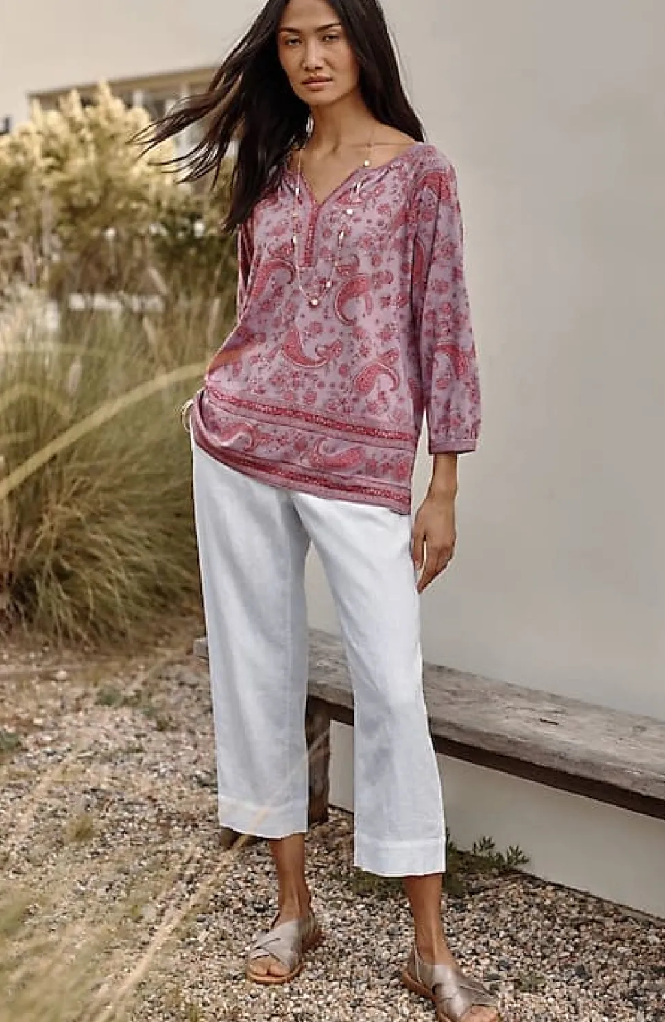 Pure Jill Linen Trapunto-Stitched Pants | Jjill