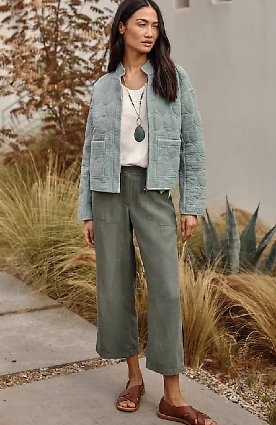 Pure Jill Linen-Blend Wide-Leg Crops | Jjill