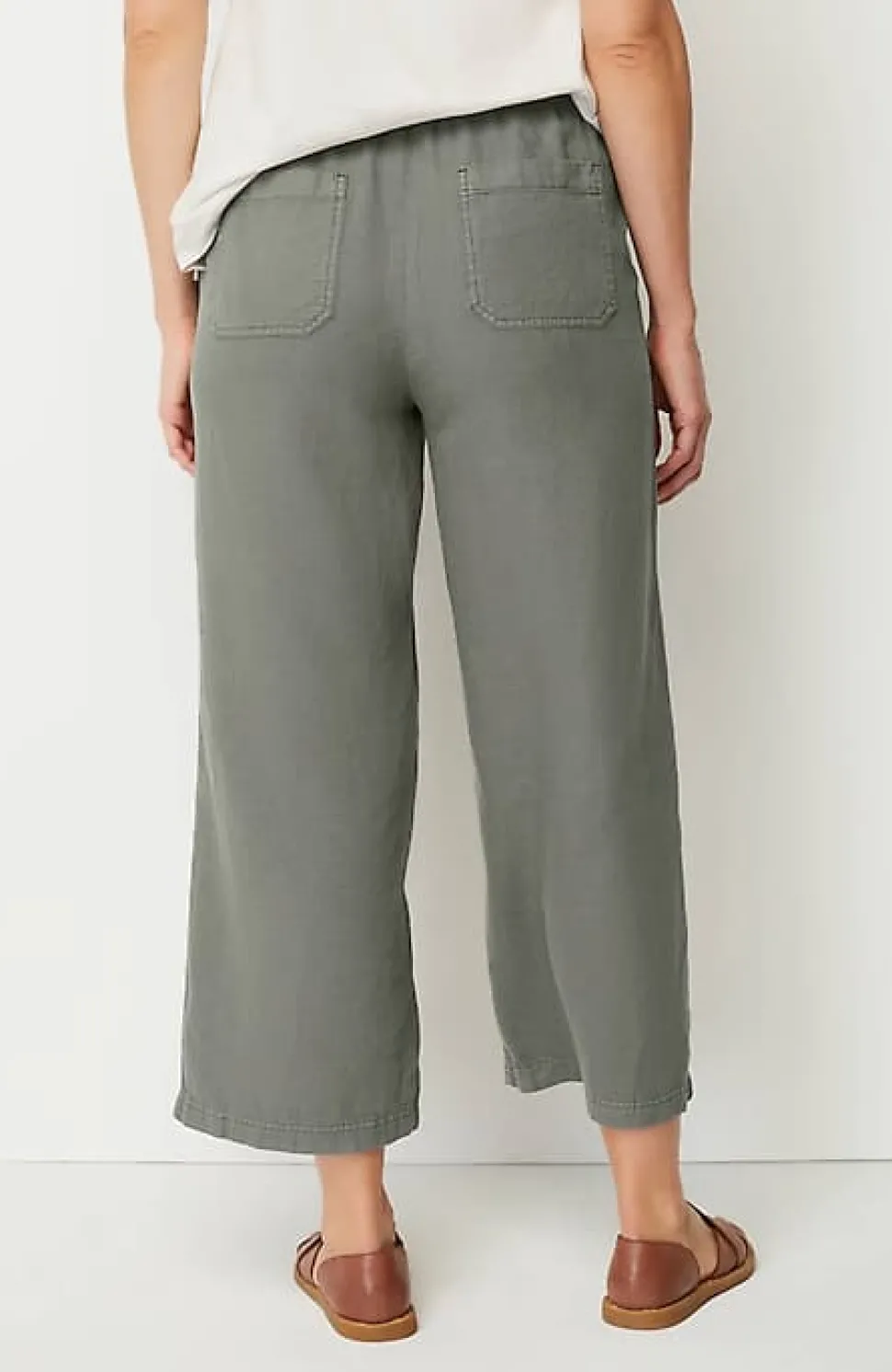 Pure Jill Linen-Blend Wide-Leg Crops | Jjill