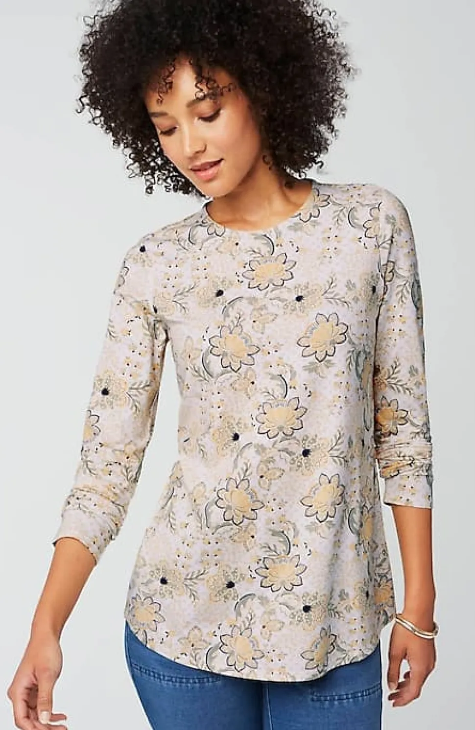 Pure Jill Long-Sleeve Shirttail Tee | Jjill