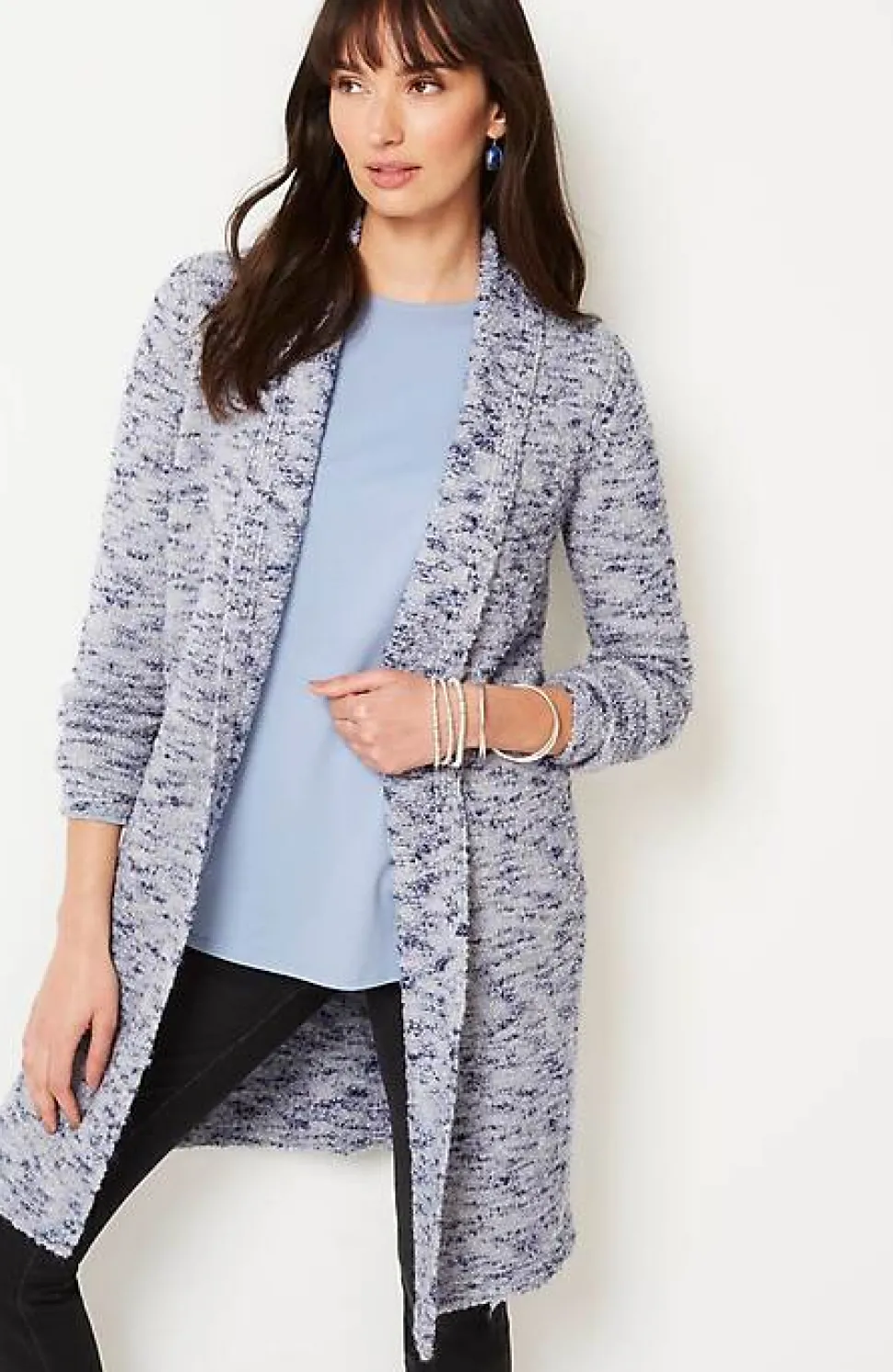 Pure Jill Melange Space-Dyed Long Cardi | Jjill