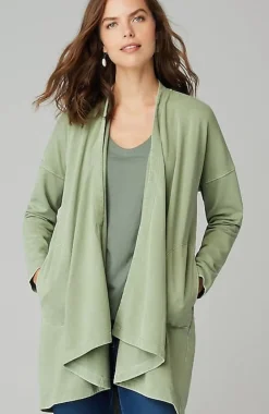 Pure Jill Mineral-Dyed Draped-Front Jacket | Jjill