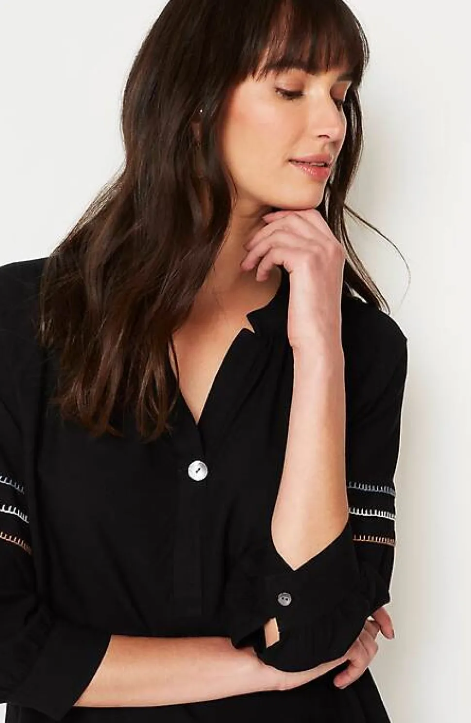 Pure Jill Multicolored Whipstitch Top | Jjill