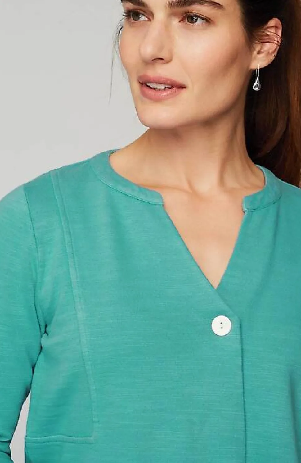 Pure Jill Organically Grown Cotton Buttoned Top | Jjill