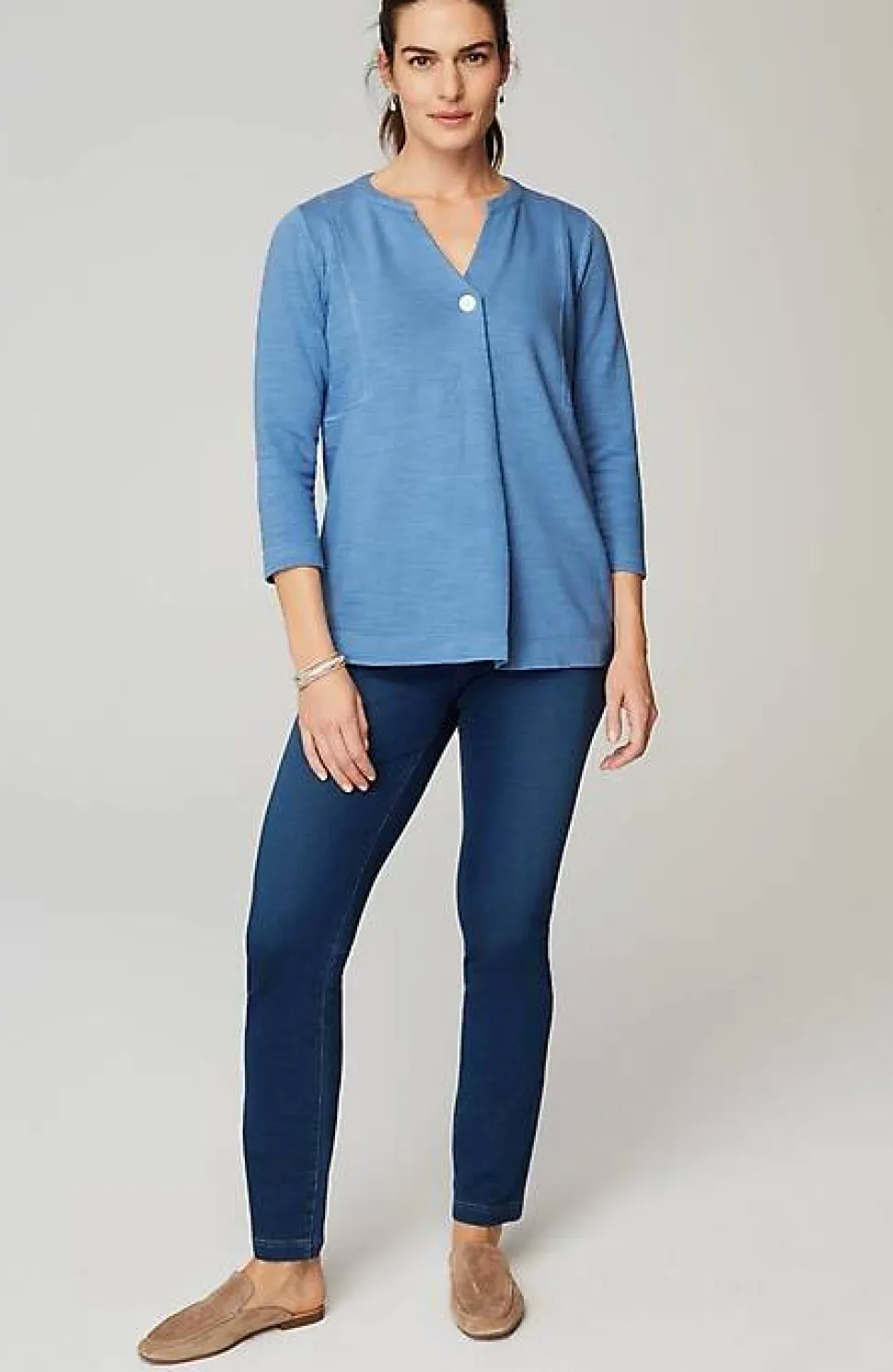 Pure Jill Organically Grown Cotton Buttoned Top | Jjill