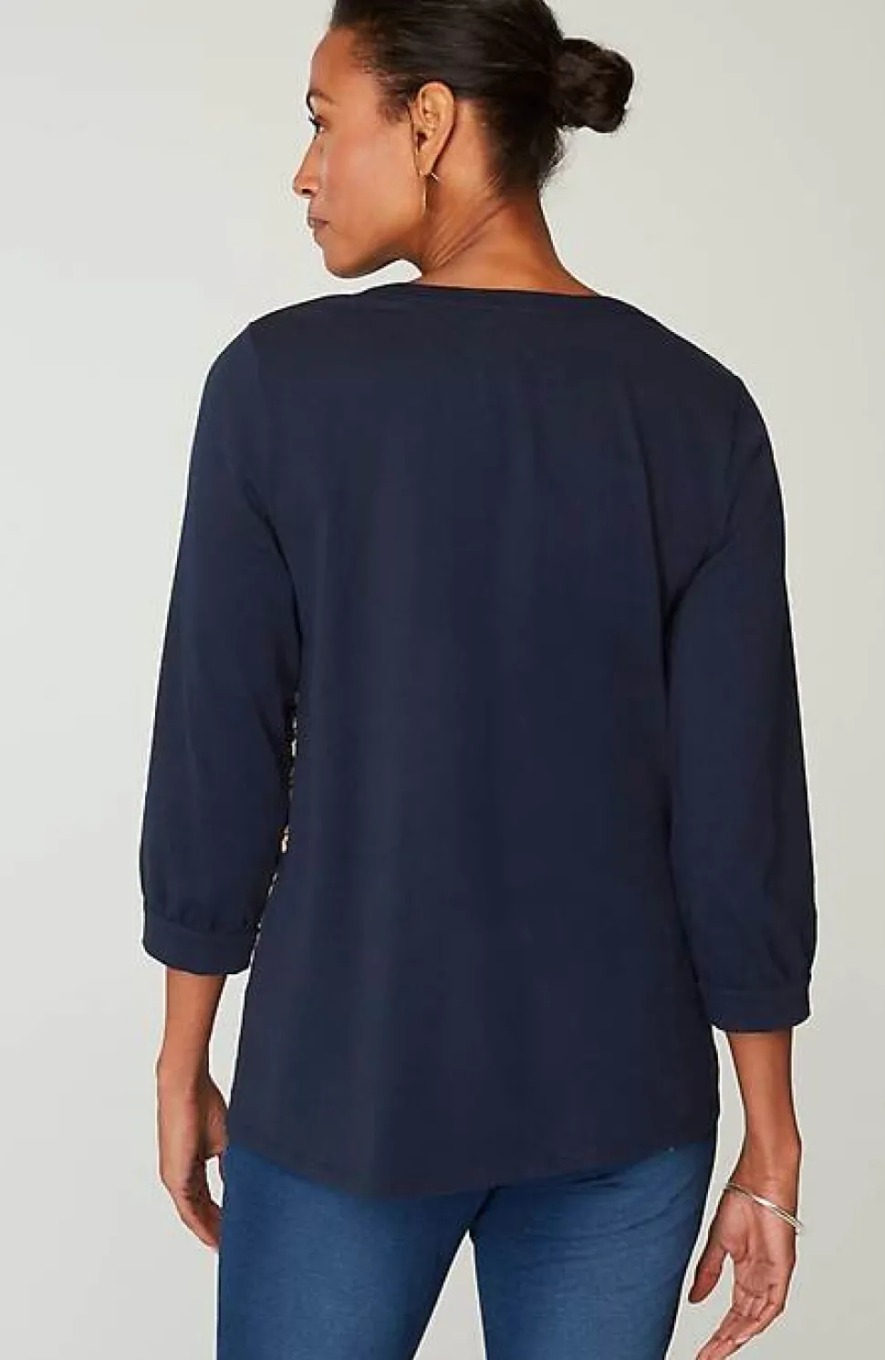 Pure Jill Placed-Embroidery Jersey Top | Jjill