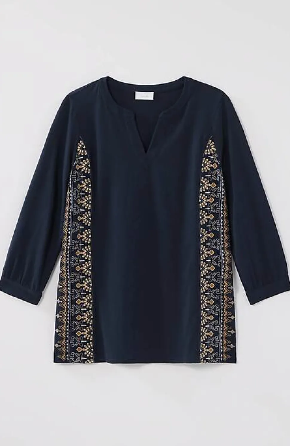 Pure Jill Placed-Embroidery Jersey Top | Jjill