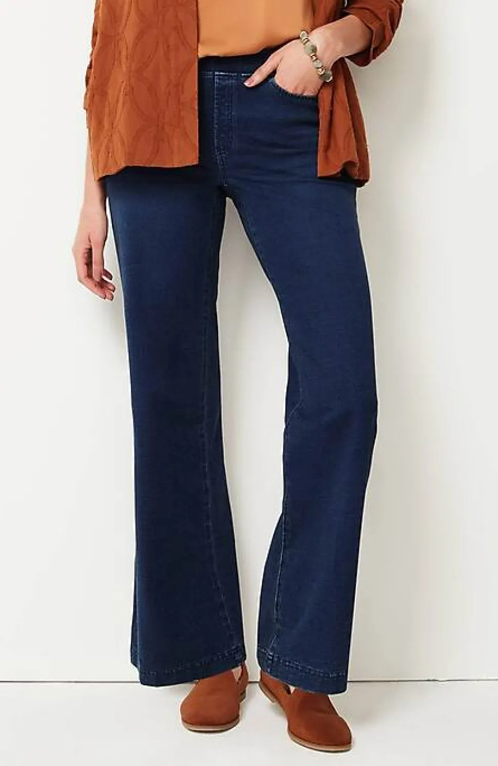 Pure Jill 5-Pocket Knit Wide-Leg Jeans | Jjill