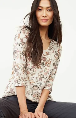 Pure Jill Printed Soft-V-Neck Top | Jjill