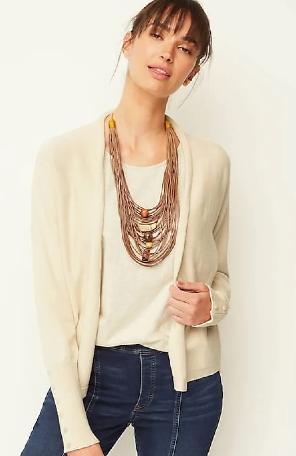 Pure Jill Ribbed Button-Cuffed Cardi | Jjill