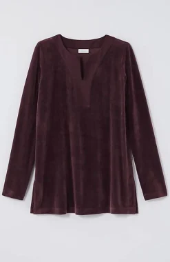 Pure Jill Satin-Neckline Velour Tunic | Jjill